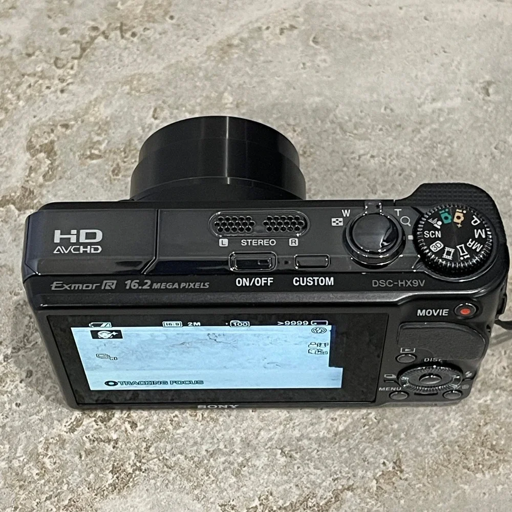 Sony Cyber-shot DSC-HX9V Digital Camera Black 16.2MP 16x Optical Zoom GPS Box